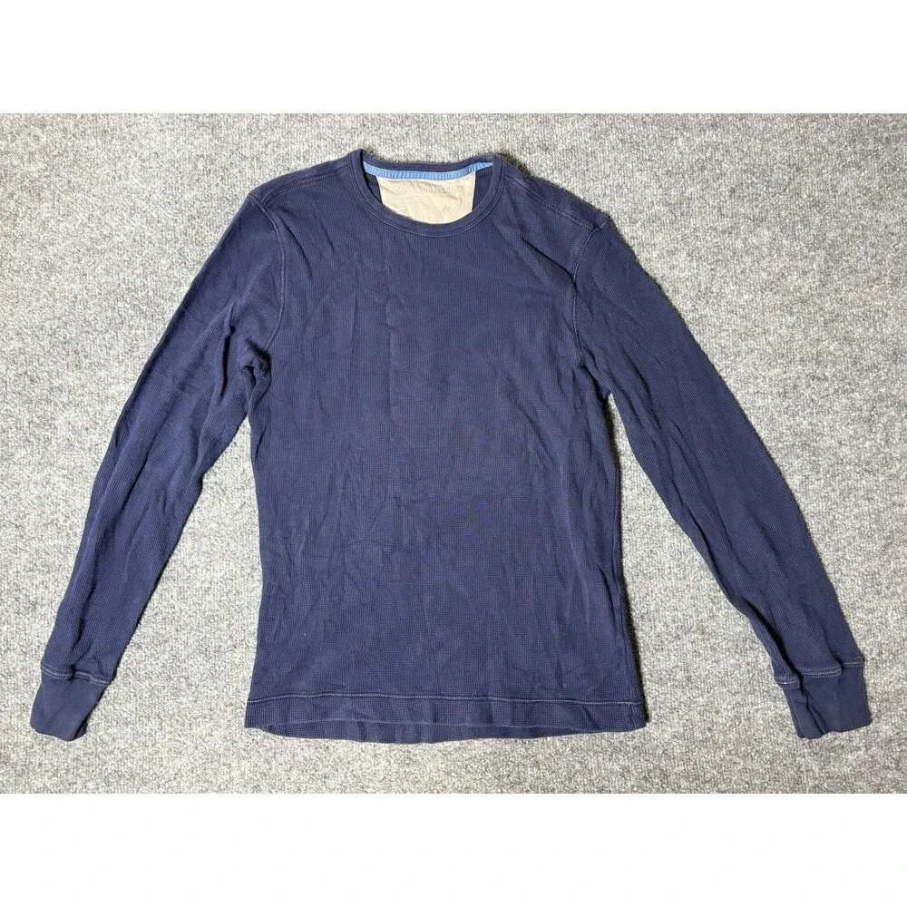 Banana Republic Shirt Mens S Blue Long Sleeve Thermal Waffle Knit Slim